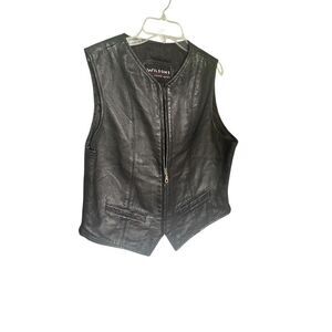 Wilsons The Leather Experts Sleeveless Vest Full Zip L Black Moto